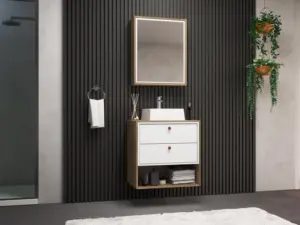 Conjunto Gael 63cm Nogal/branco - Bosi